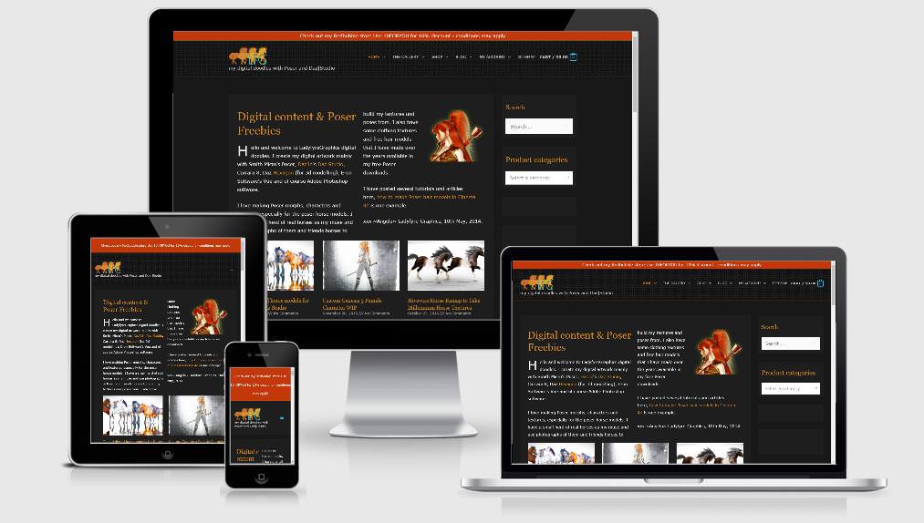 Ladyfyre-Graphics Fully Responsive Website & eCommerce Store