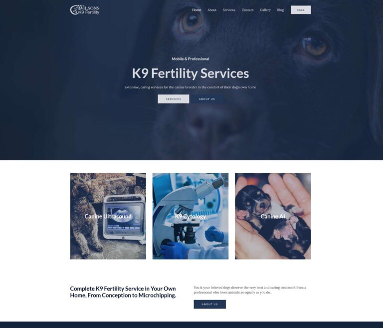 Wilsons K9 Fertility Services Website